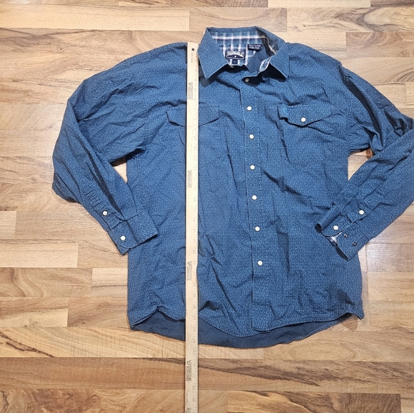Panhandle Slim Blue Snap Front Western Shirt L - Picture 6 of 8